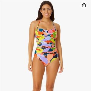 Anne Cole Standard Twist Front Shirred One Piece Bikini